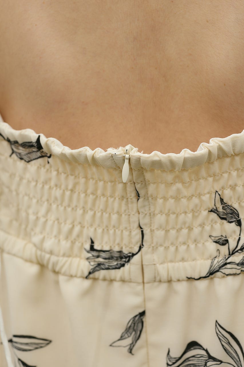 リネンミックスレイヤードキャミワンピース 柄WHT S