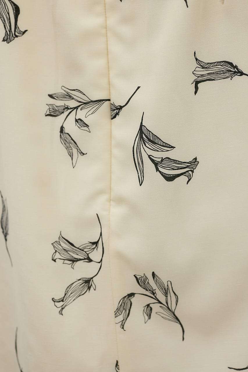 リネンミックスレイヤードキャミワンピース 柄WHT S