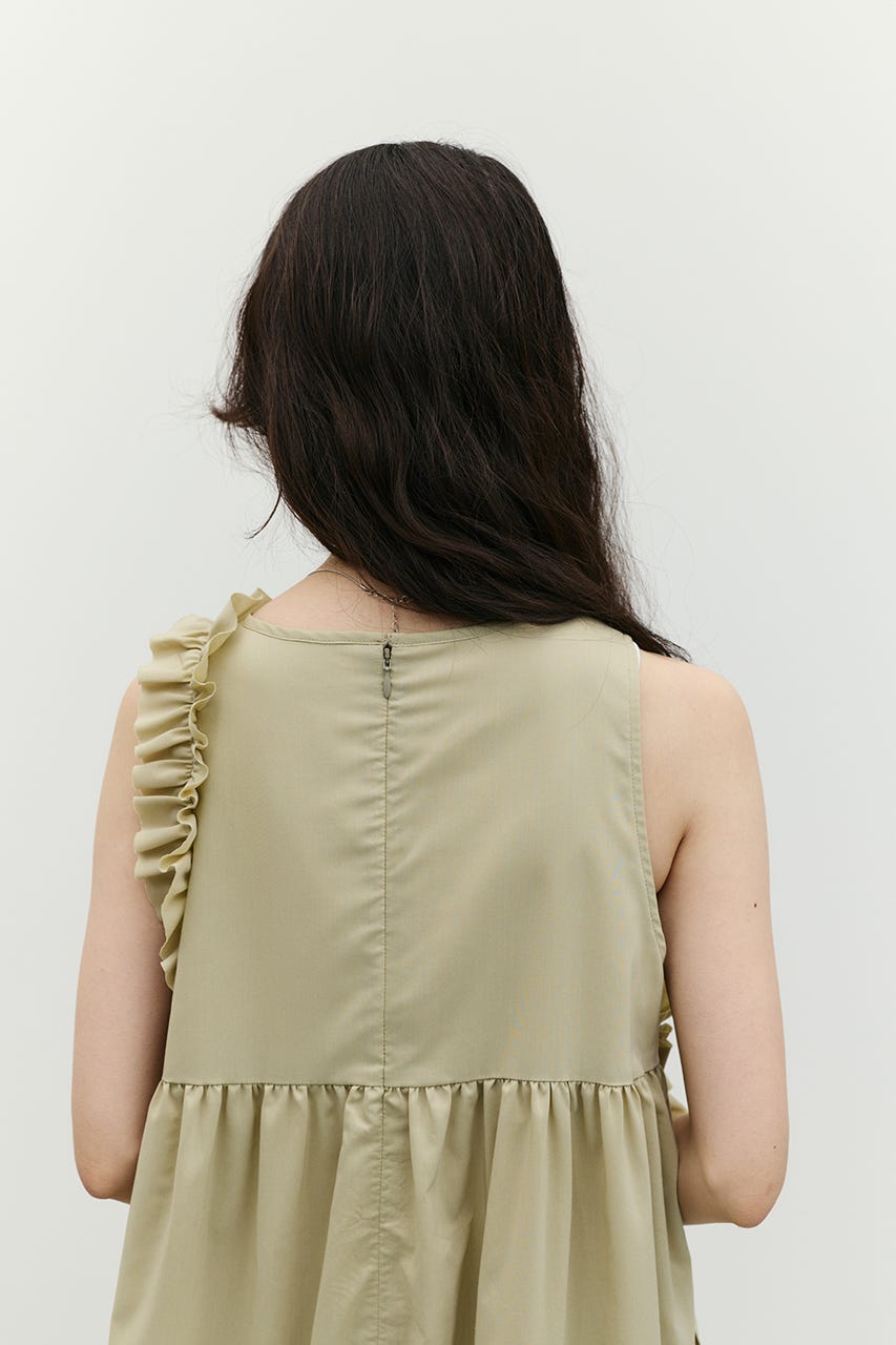 アシンメトリーフリルティアードワンピース MINT M