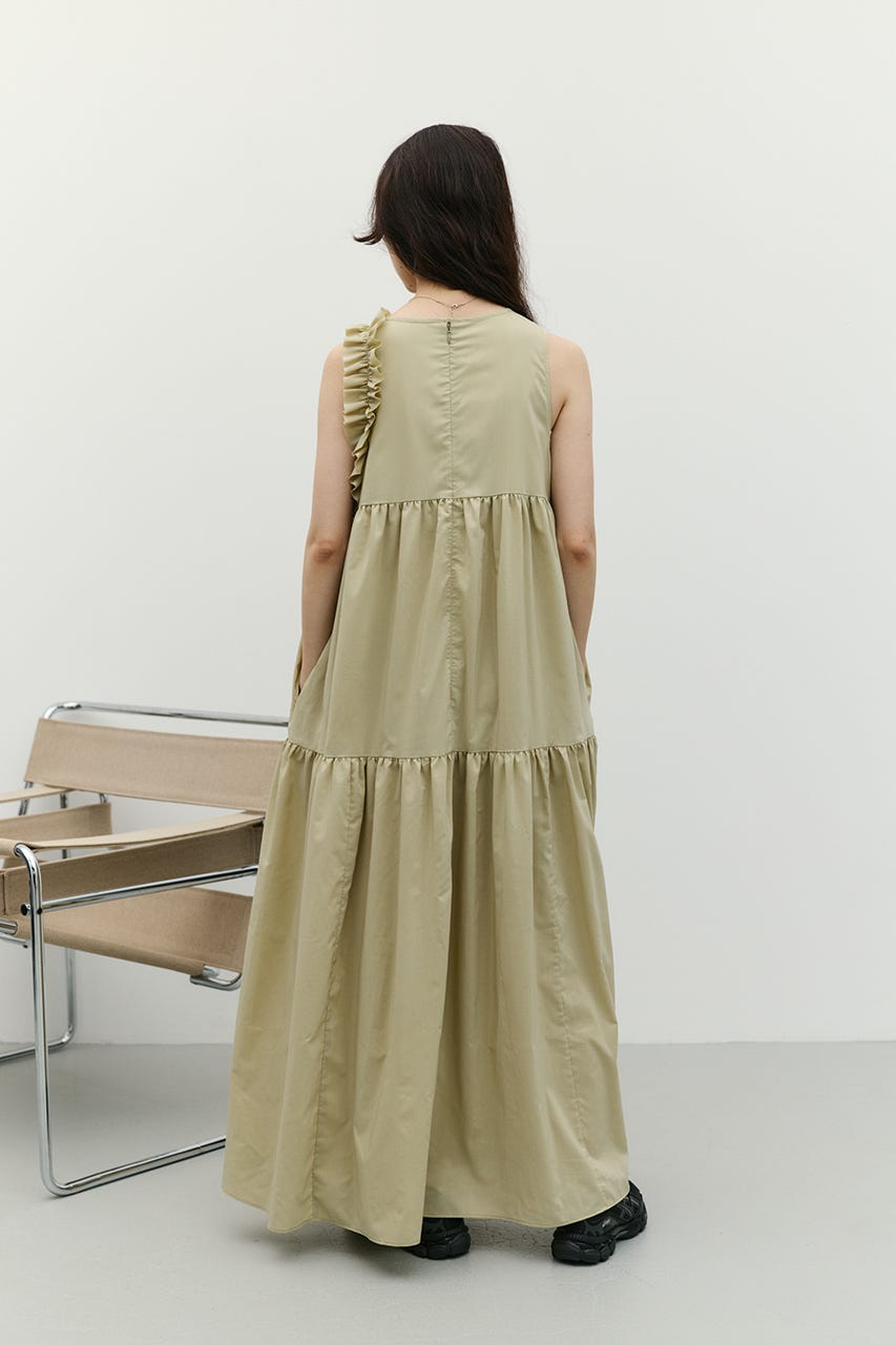 アシンメトリーフリルティアードワンピース MINT M