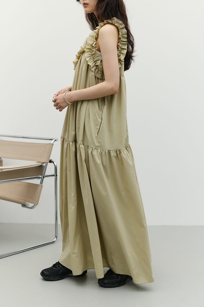 アシンメトリーフリルティアードワンピース MINT M