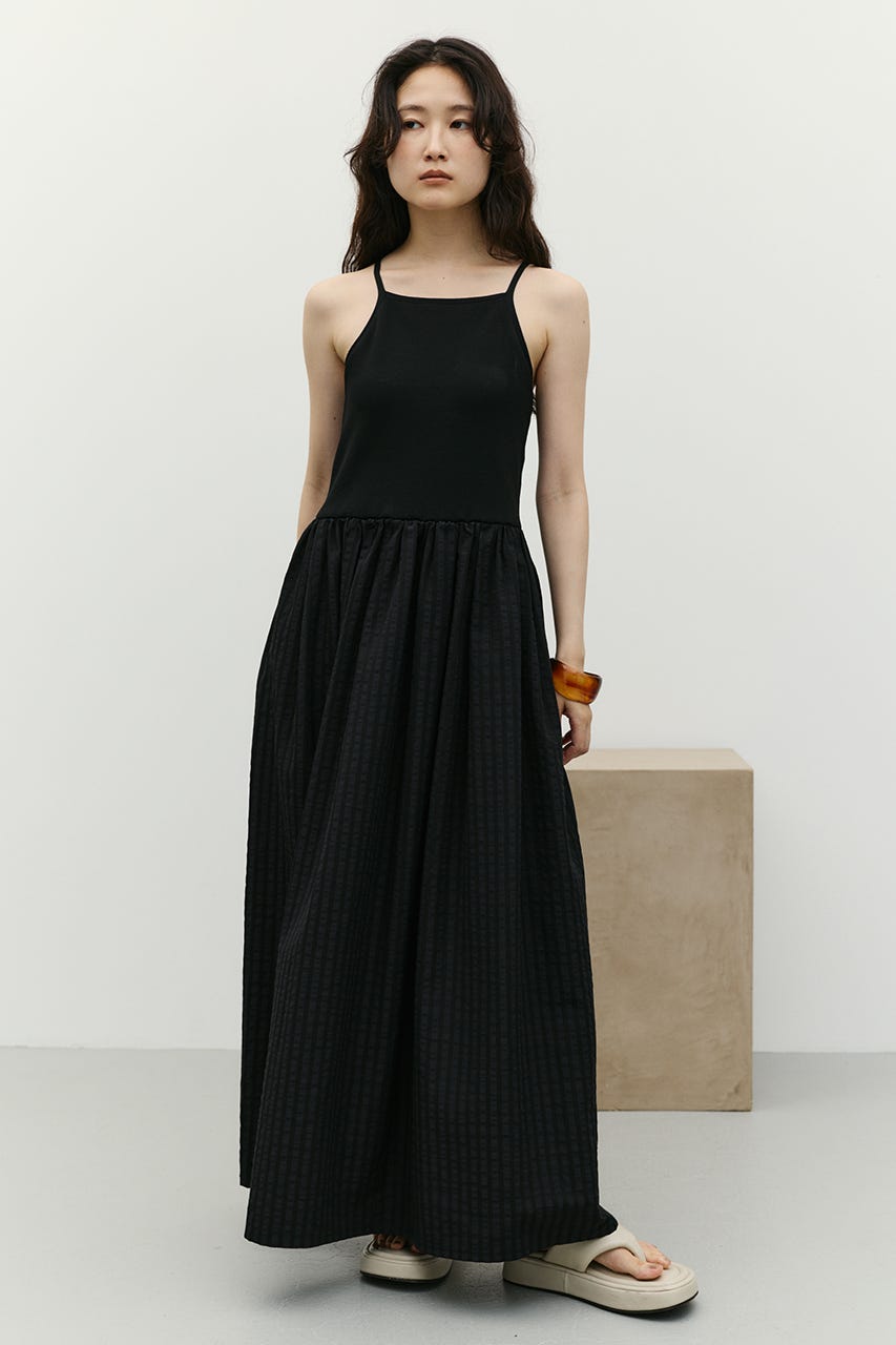 ドッキングチェックワンピース BLK M