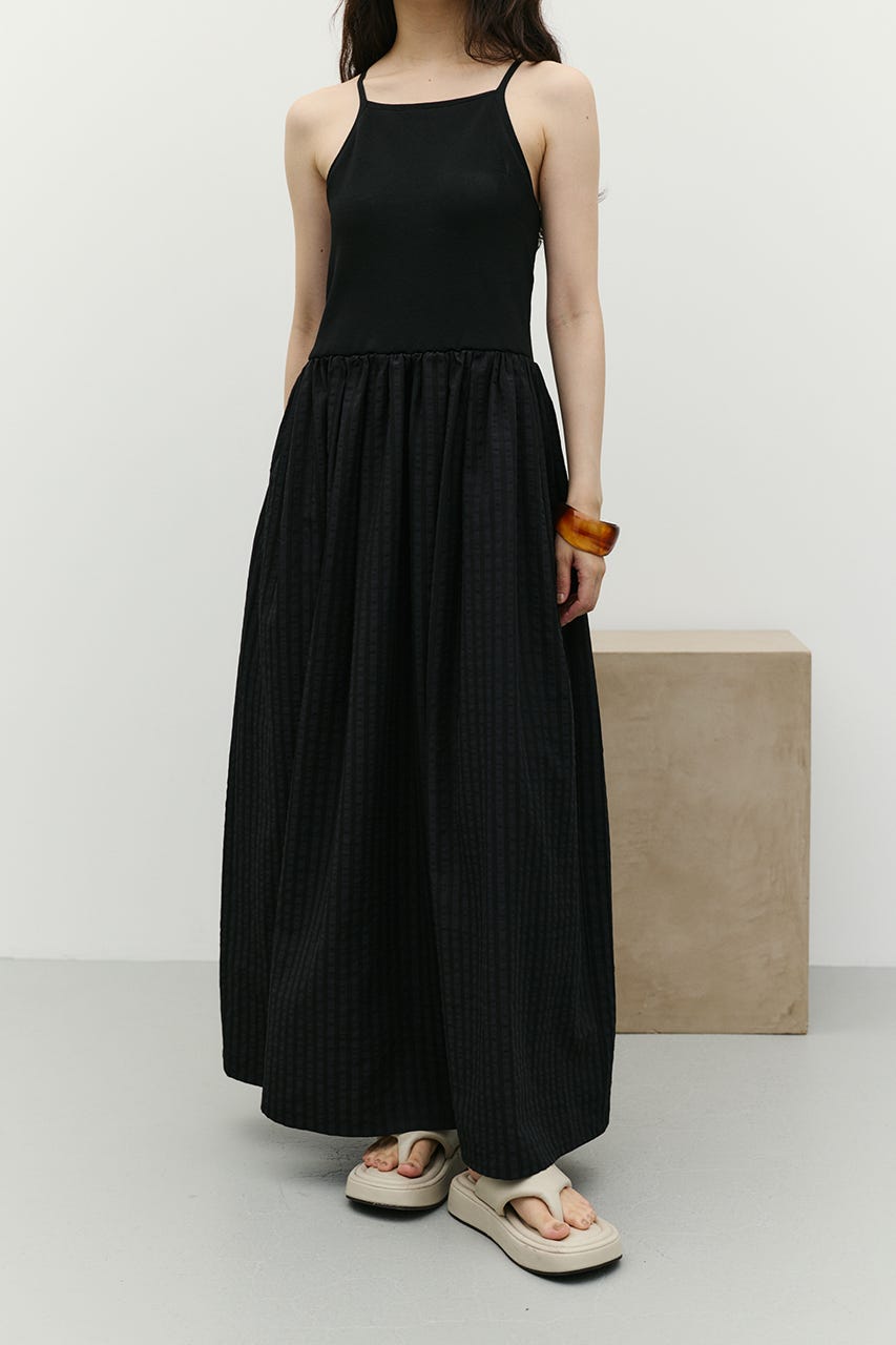 ドッキングチェックワンピース BLK M