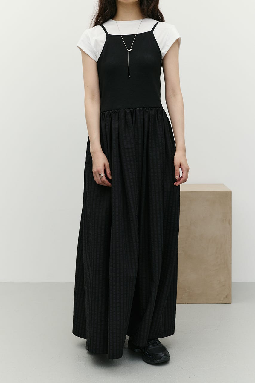 ドッキングチェックワンピース BLK M