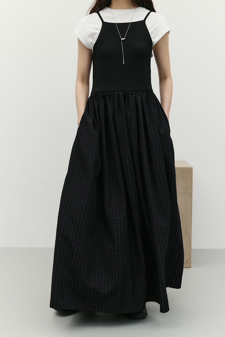 ドッキングチェックワンピース BLK M