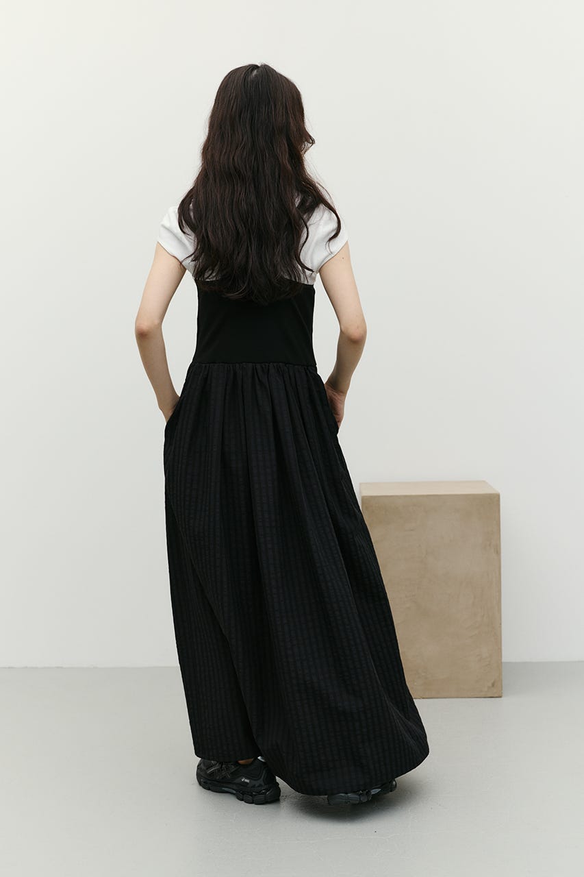 ドッキングチェックワンピース BLK M