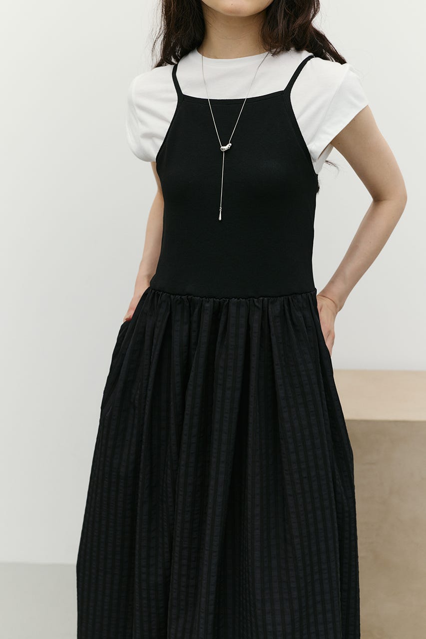 ドッキングチェックワンピース BLK M