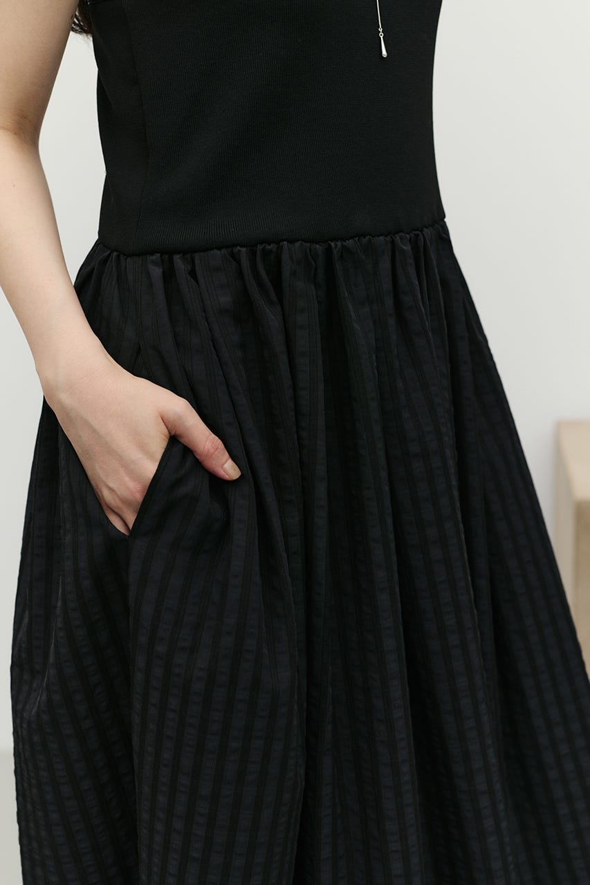 ドッキングチェックワンピース BLK M
