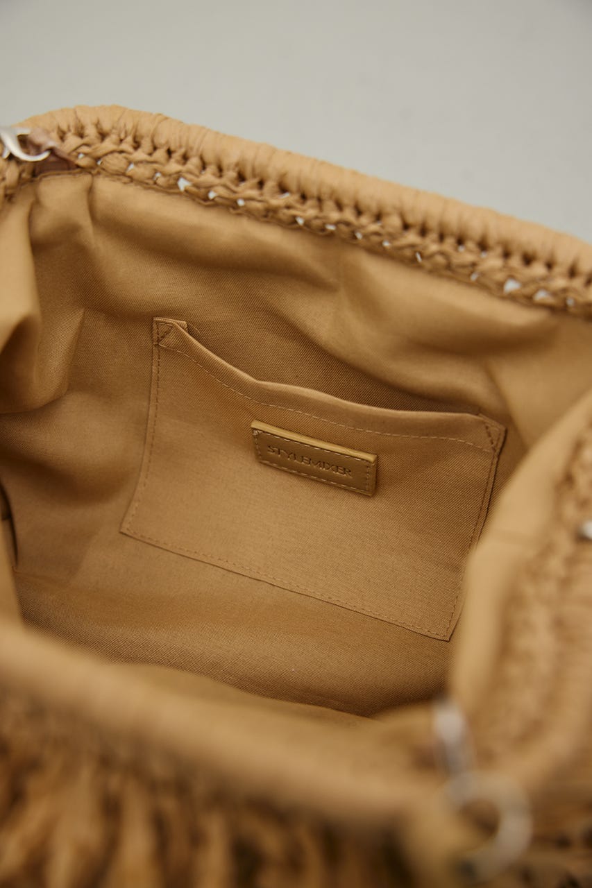 フリンジクラッチバッグ BEG FREE