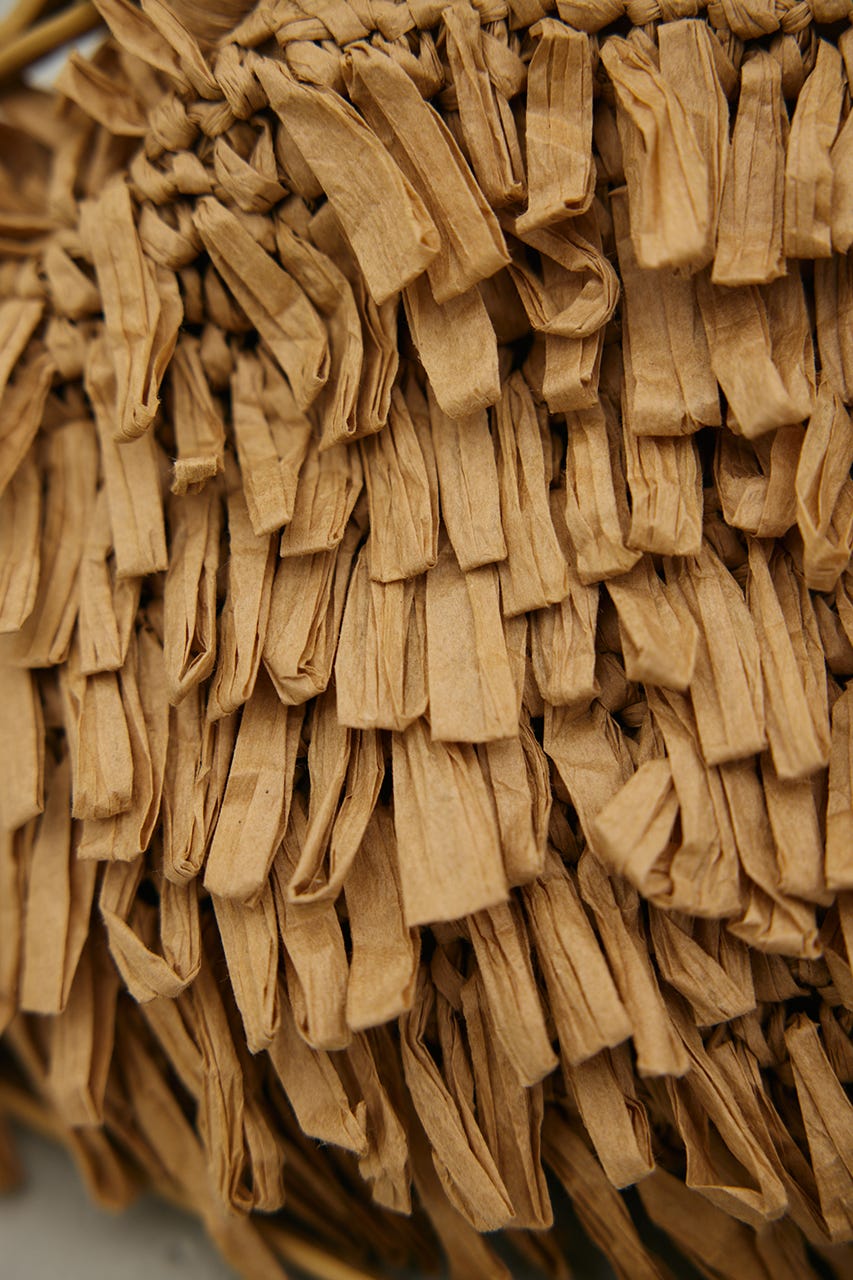 フリンジクラッチバッグ BEG FREE