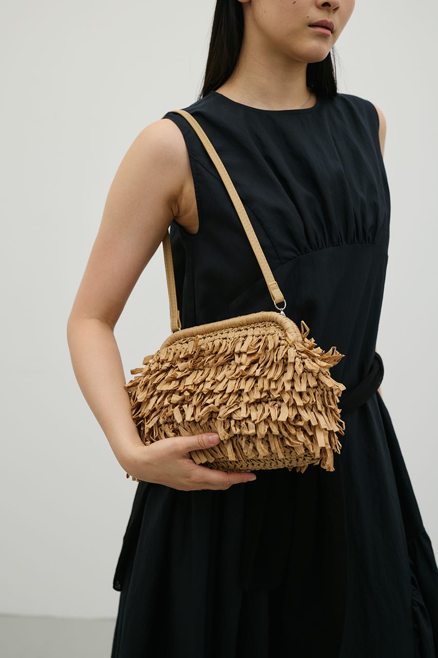 フリンジクラッチバッグ BEG FREE