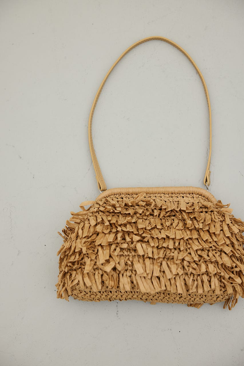 フリンジクラッチバッグ BEG FREE