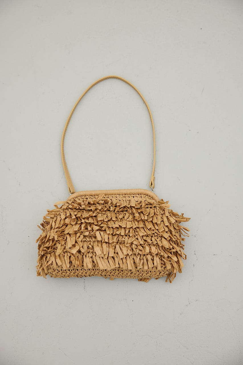 フリンジクラッチバッグ BEG FREE