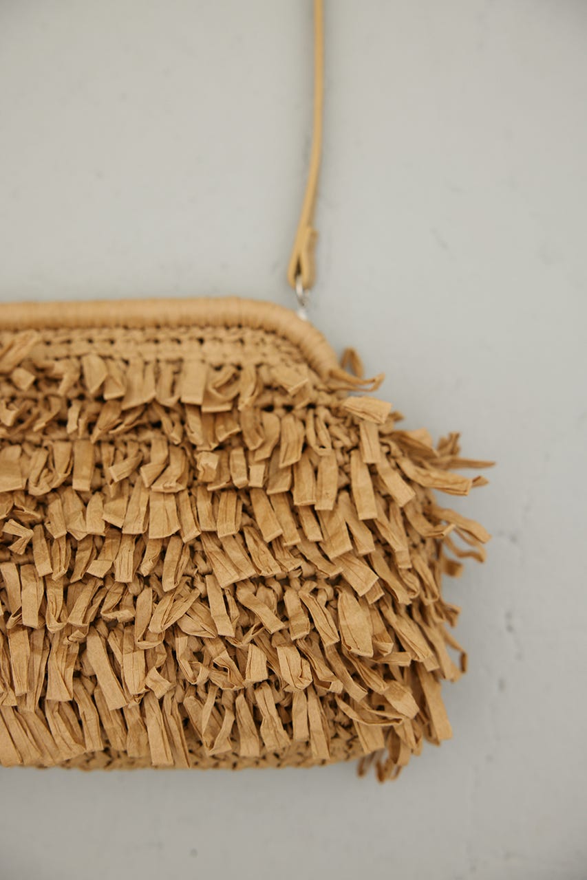 フリンジクラッチバッグ BEG FREE