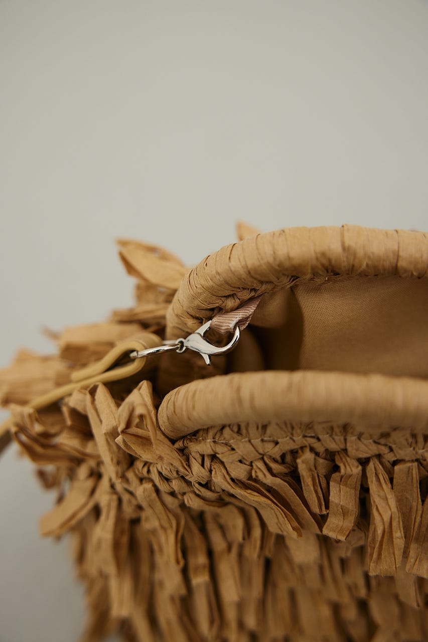 フリンジクラッチバッグ BEG FREE