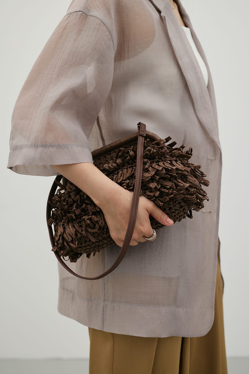 フリンジクラッチバッグ BRN FREE