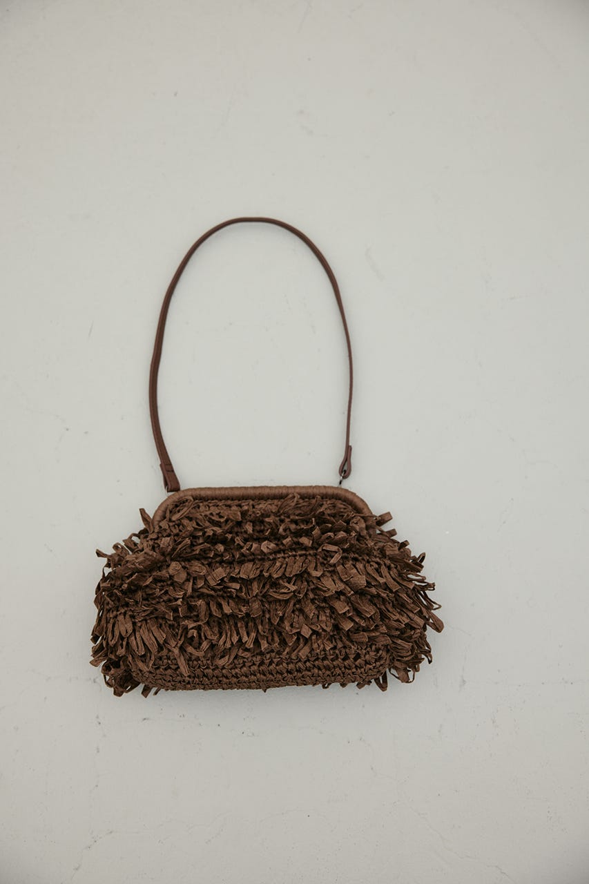 フリンジクラッチバッグ BRN FREE