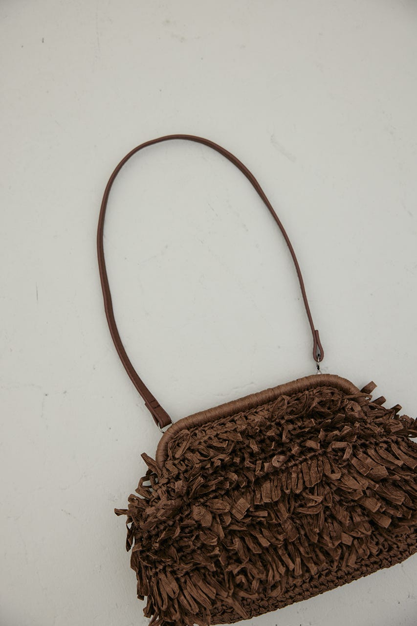 フリンジクラッチバッグ BRN FREE