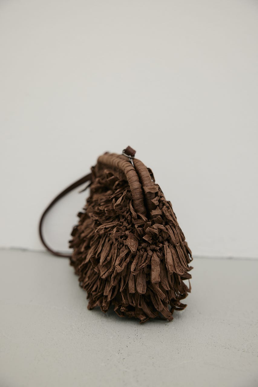 フリンジクラッチバッグ BRN FREE