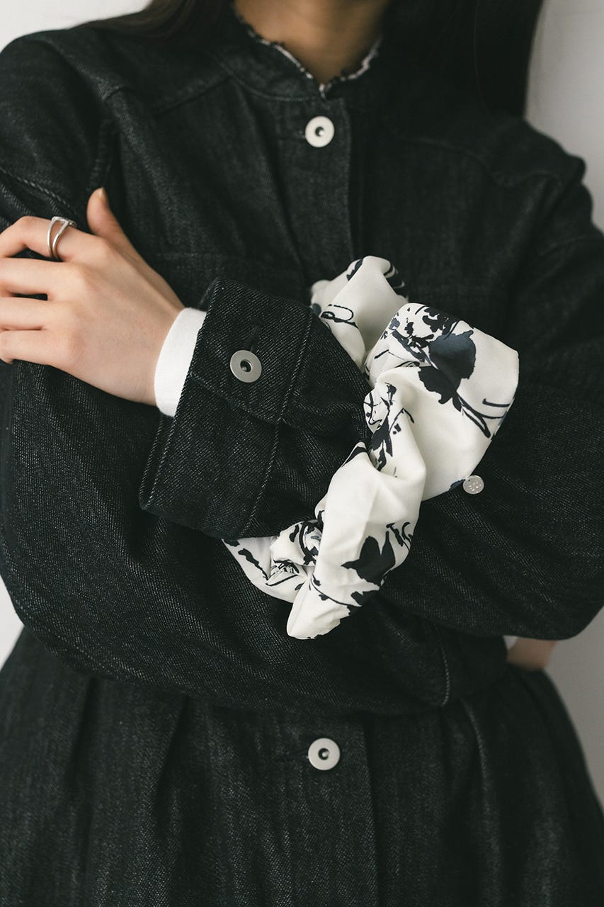 フワラープリントシュシュ WHT FREE