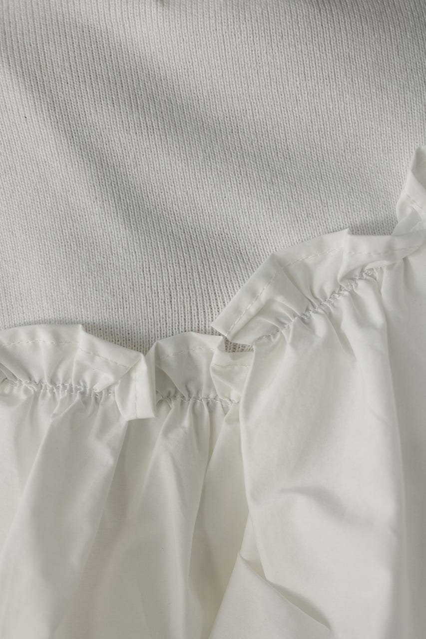 アシンメトリーフリルニットトップ WHT FREE