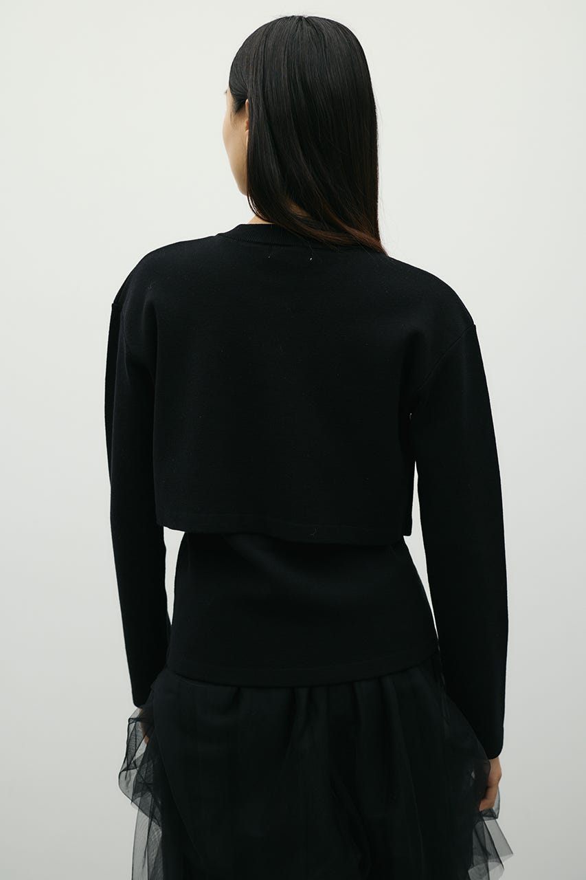 レイヤードニットカーデ BLK FREE