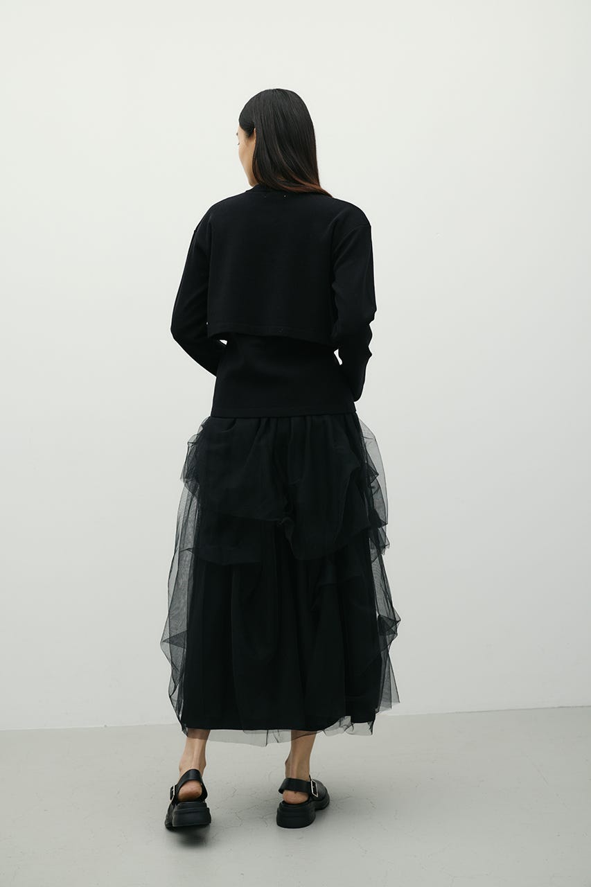 レイヤードニットカーデ BLK FREE