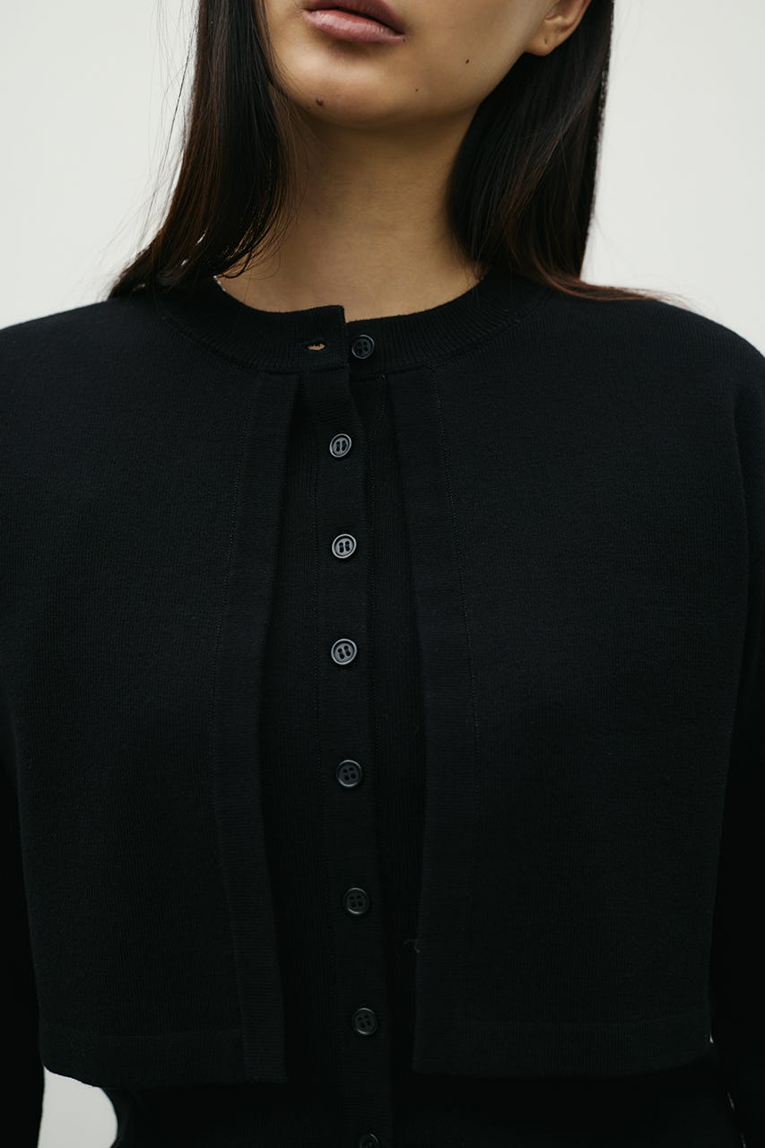 レイヤードニットカーデ BLK FREE