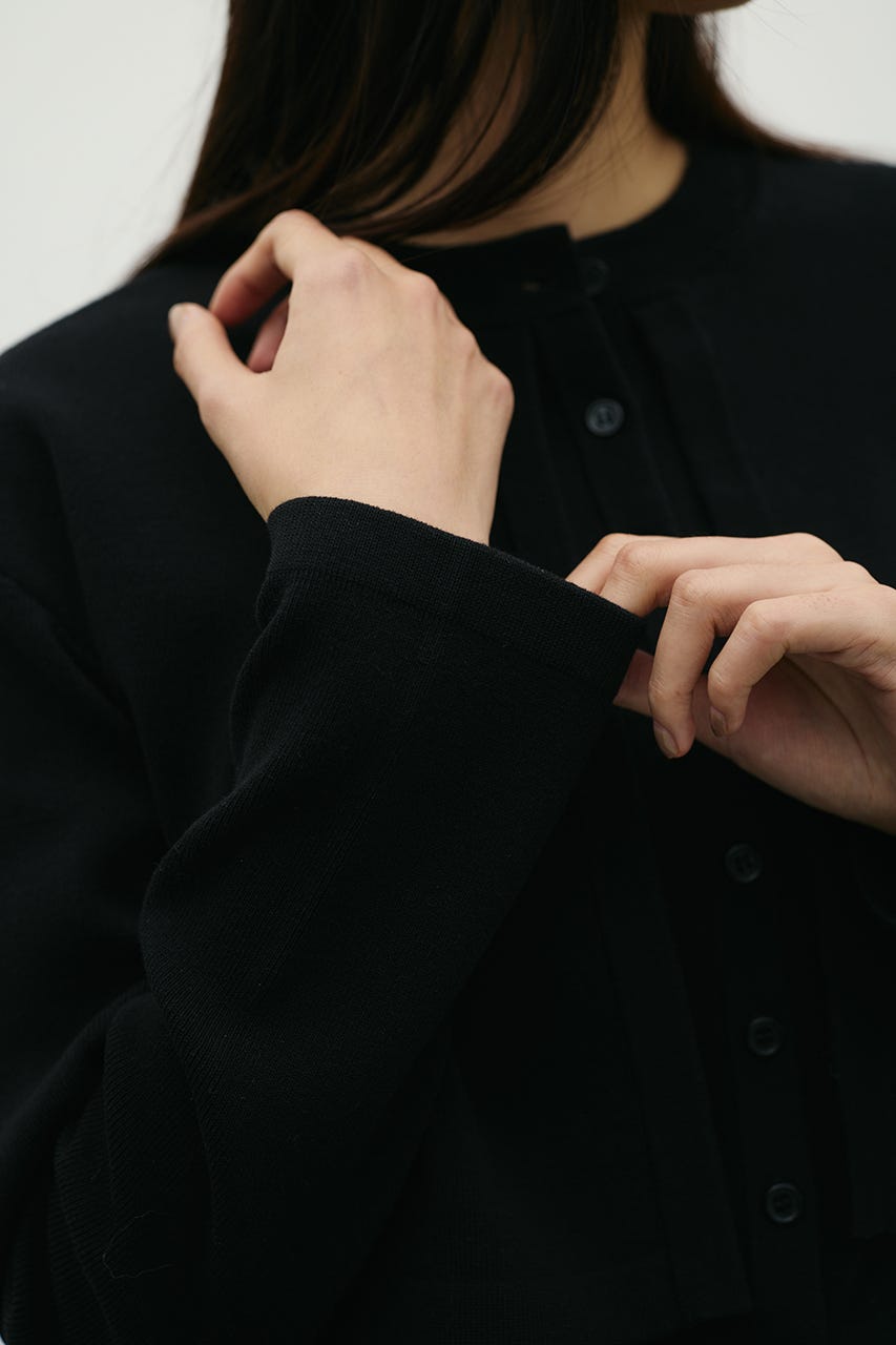 レイヤードニットカーデ BLK FREE