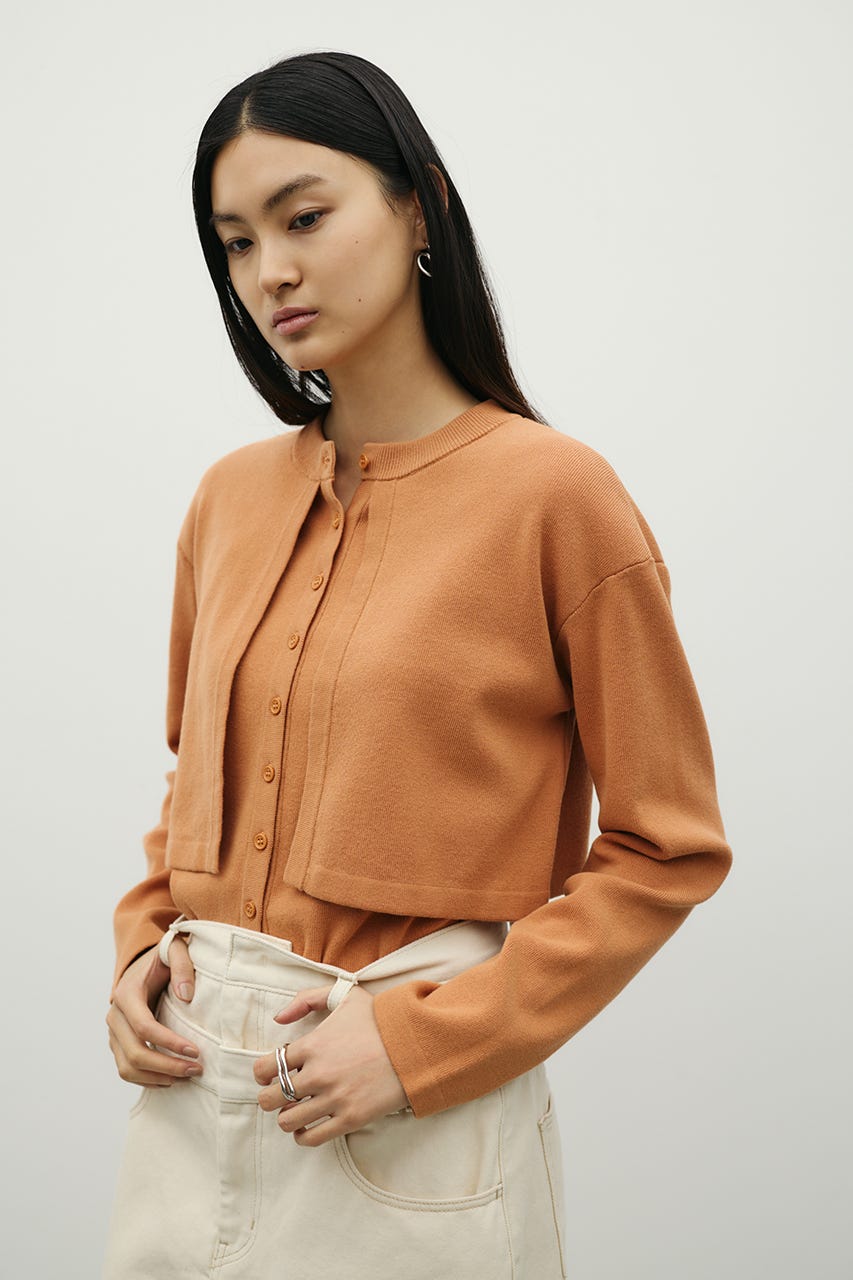 レイヤードニットカーデ ORG FREE