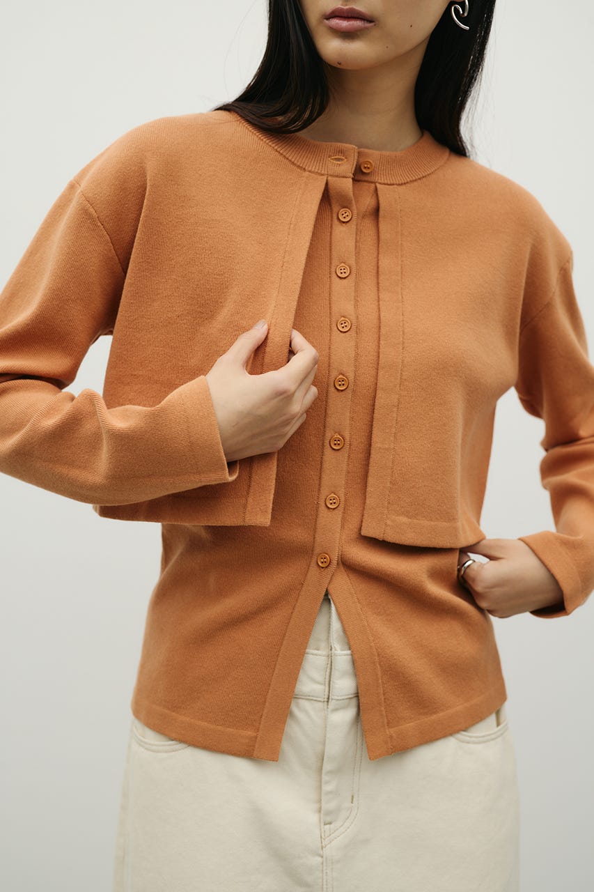 レイヤードニットカーデ ORG FREE