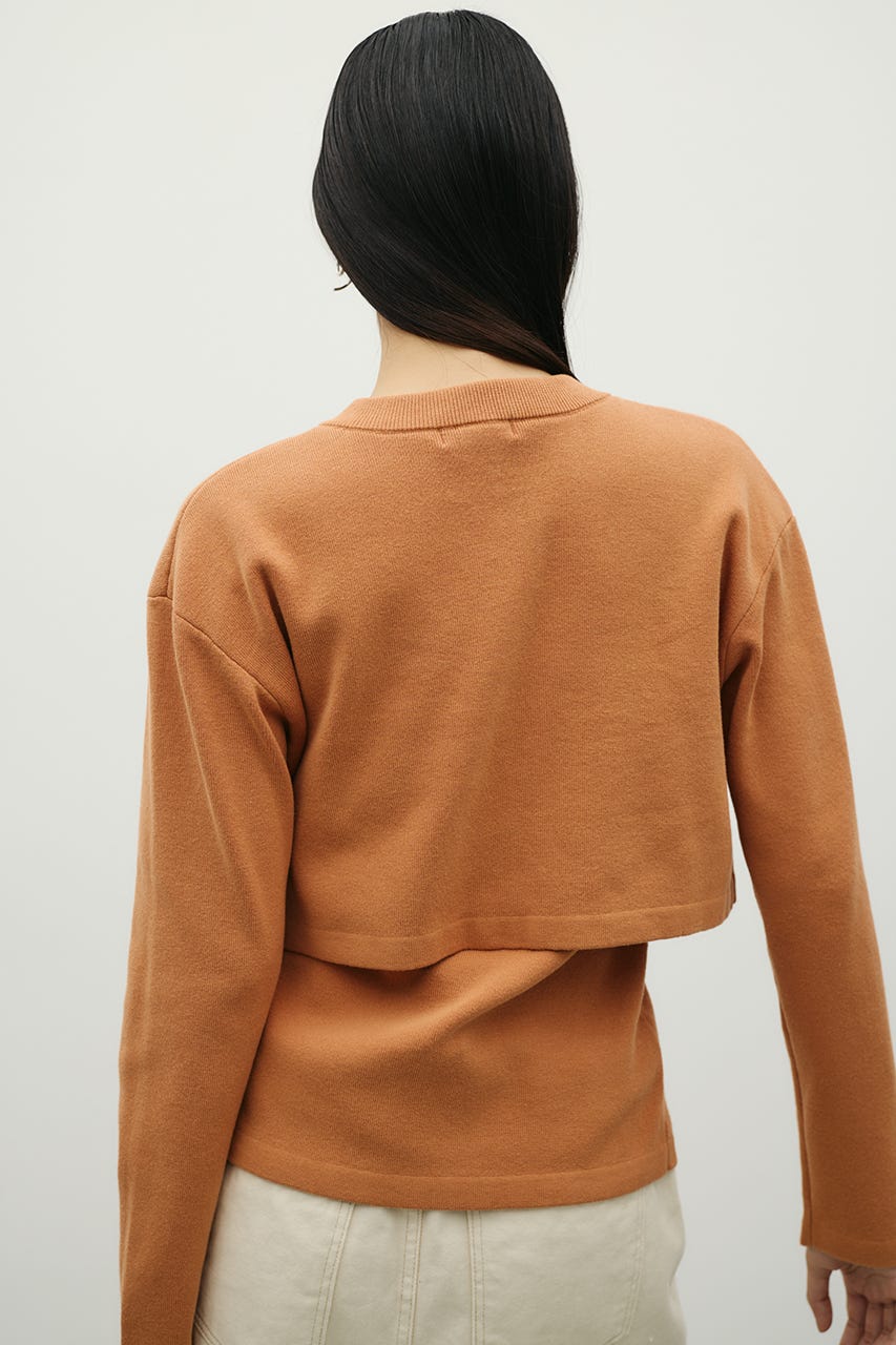 レイヤードニットカーデ ORG FREE