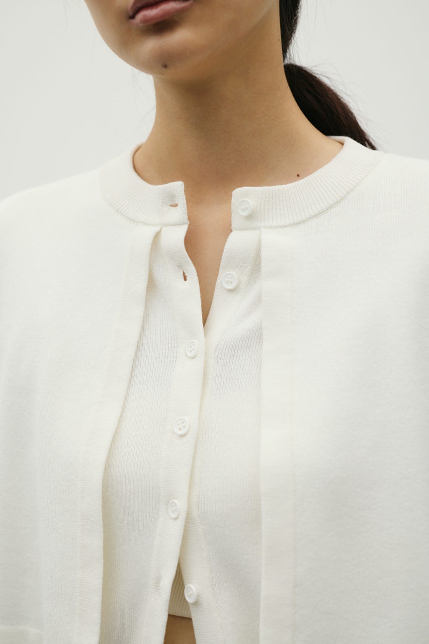 レイヤードニットカーデ WHT FREE