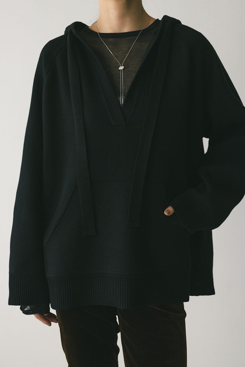 ルーズニットフーディー BLK FREE
