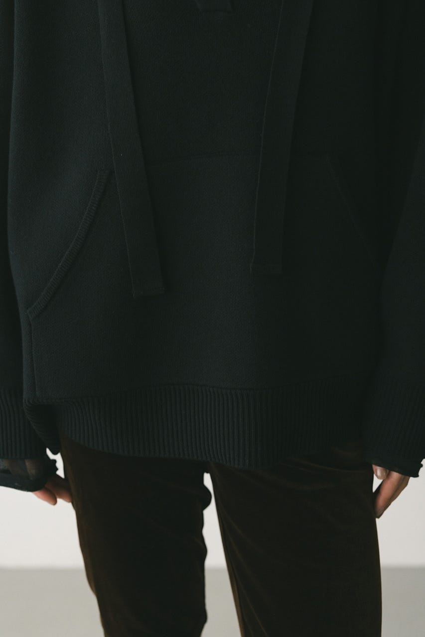 ルーズニットフーディー BLK FREE