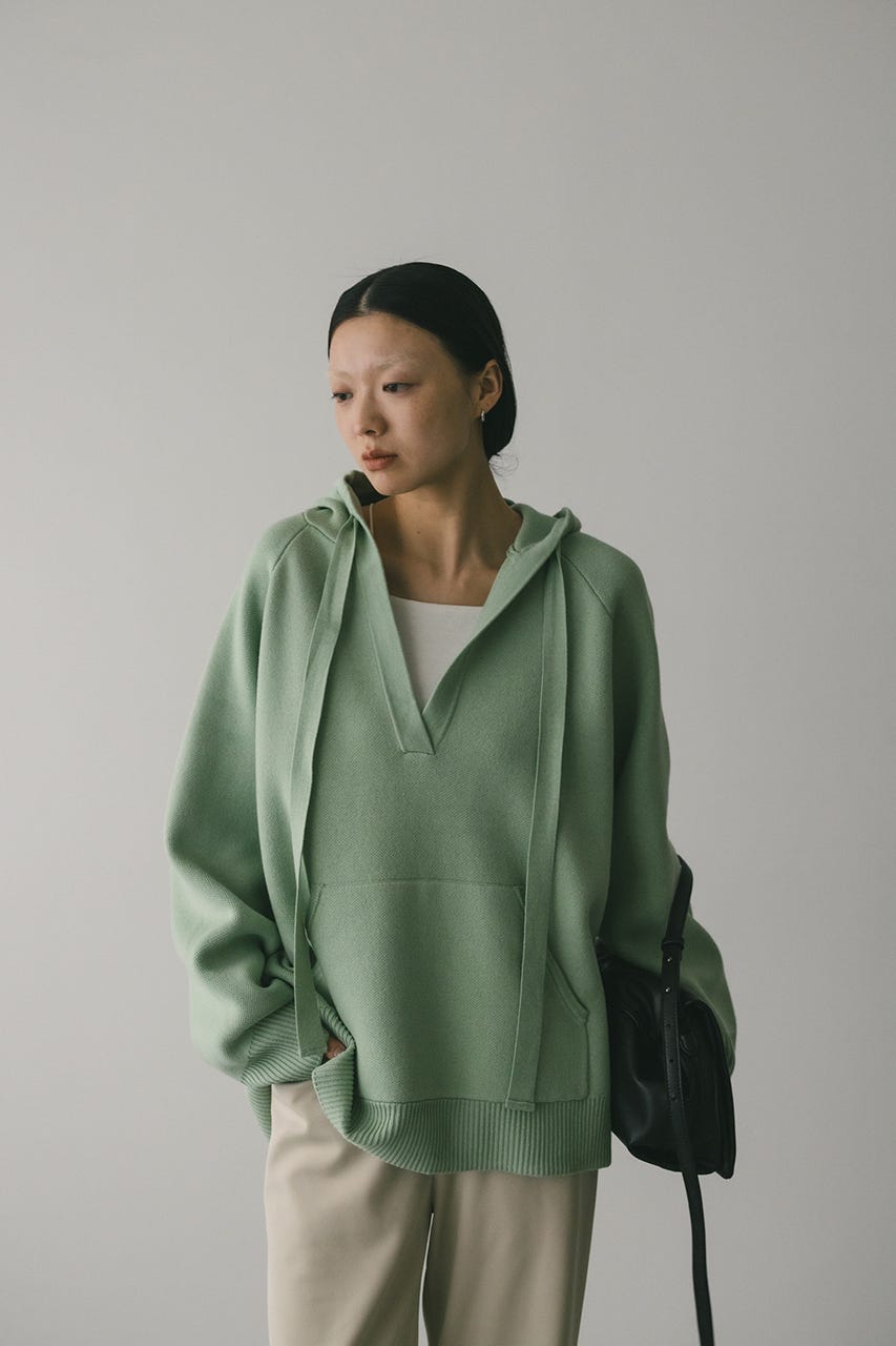 ルーズニットフーディー GRN FREE