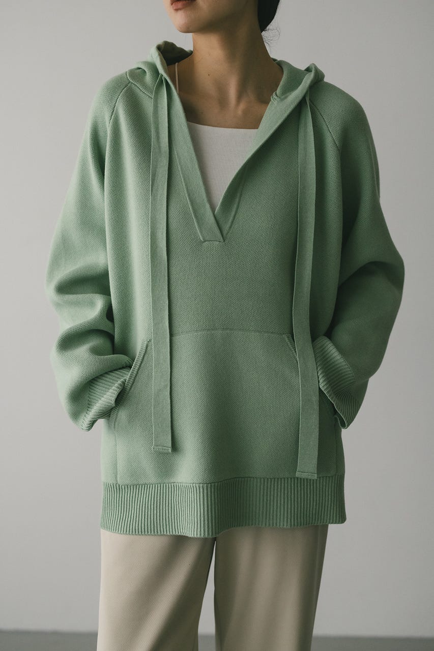 ルーズニットフーディー GRN FREE