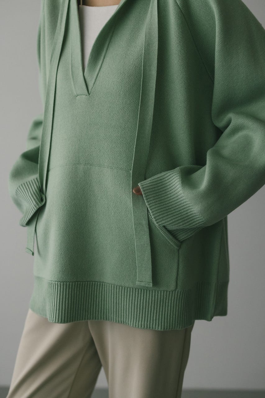 ルーズニットフーディー GRN FREE