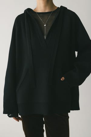 ルーズニットフーディー