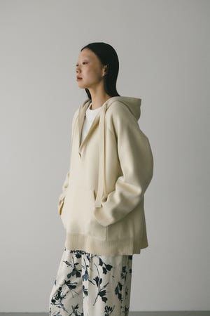 ルーズニットフーディー