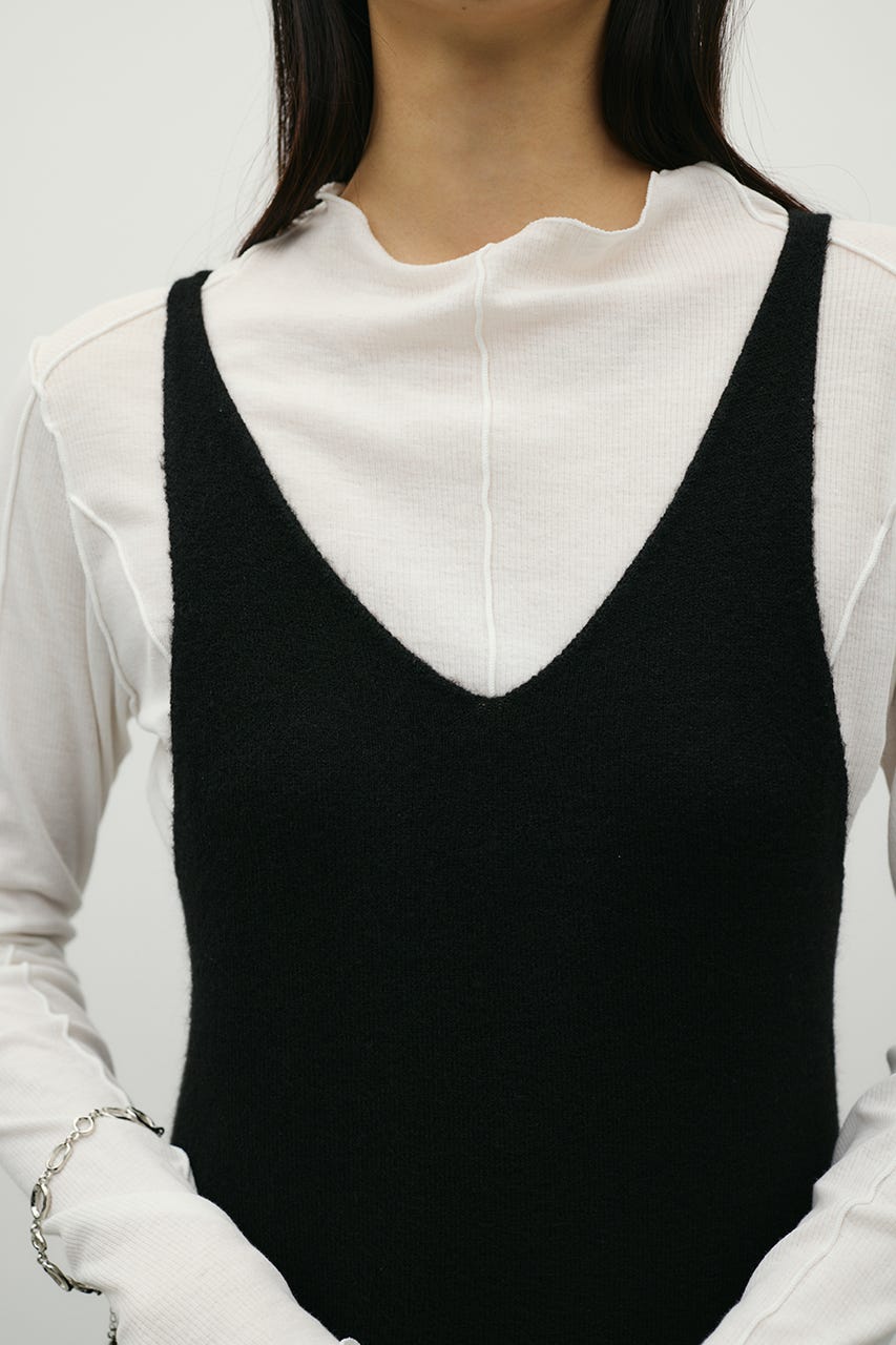 2WAYニットキャミワンピース BLK S