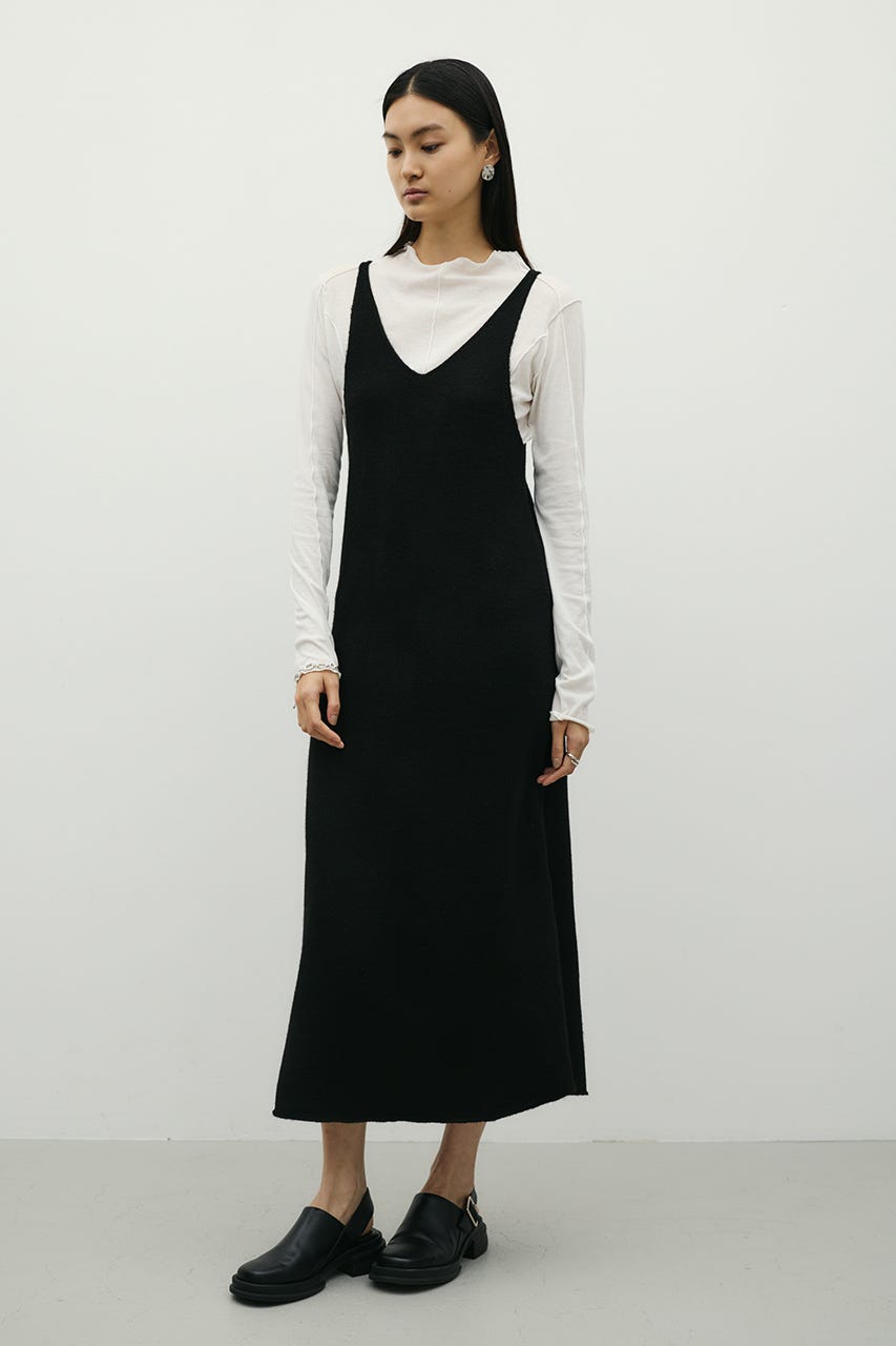 2WAYニットキャミワンピース BLK S
