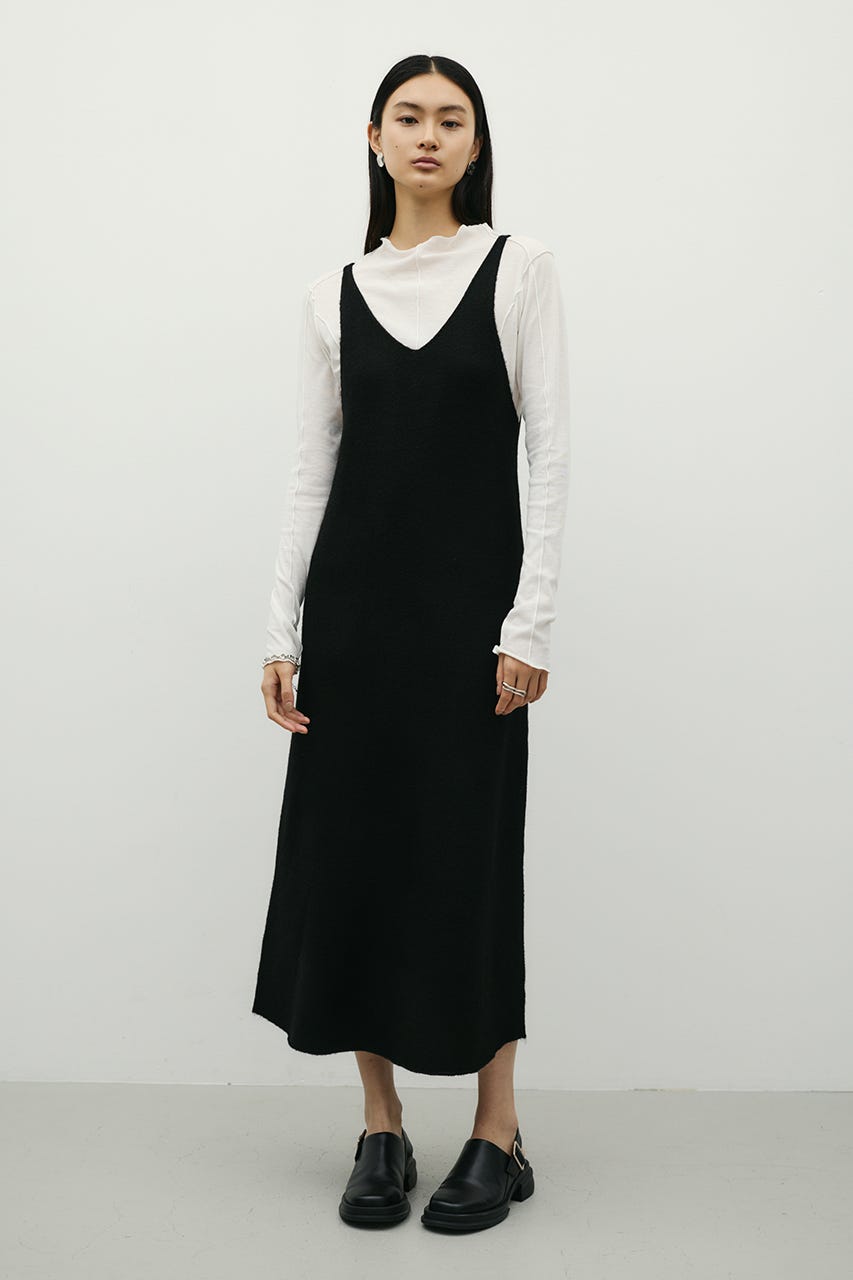 2WAYニットキャミワンピース BLK S