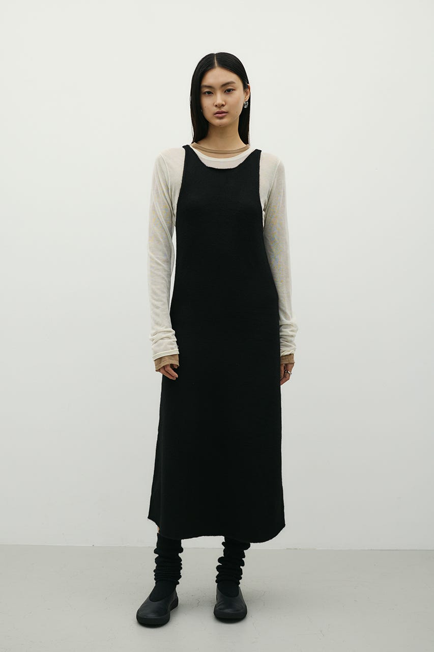 2WAYニットキャミワンピース BLK S