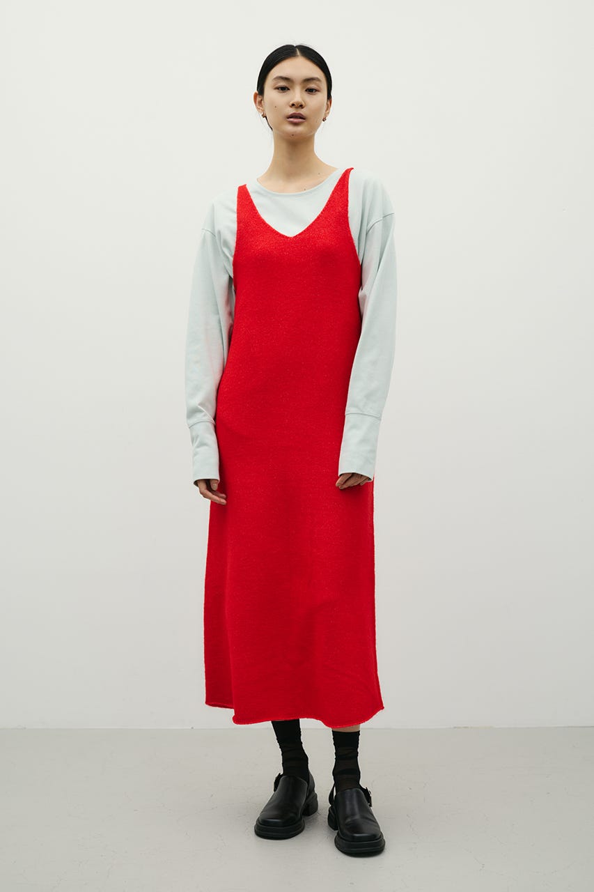 2WAYニットキャミワンピース RED M