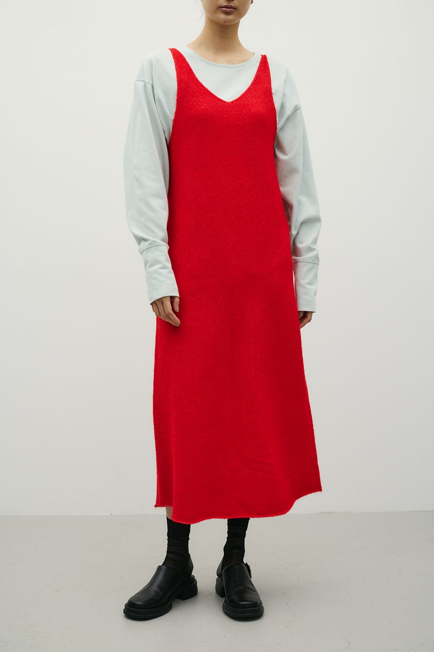 2WAYニットキャミワンピース RED M