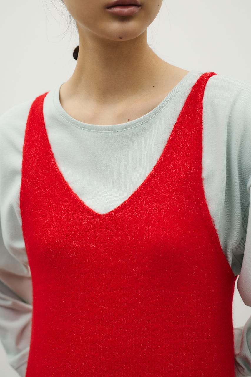 2WAYニットキャミワンピース RED M
