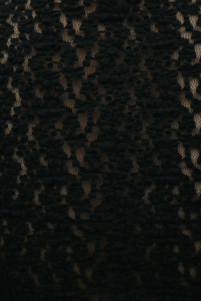 タックショルダーレースカーデ BLK FREE