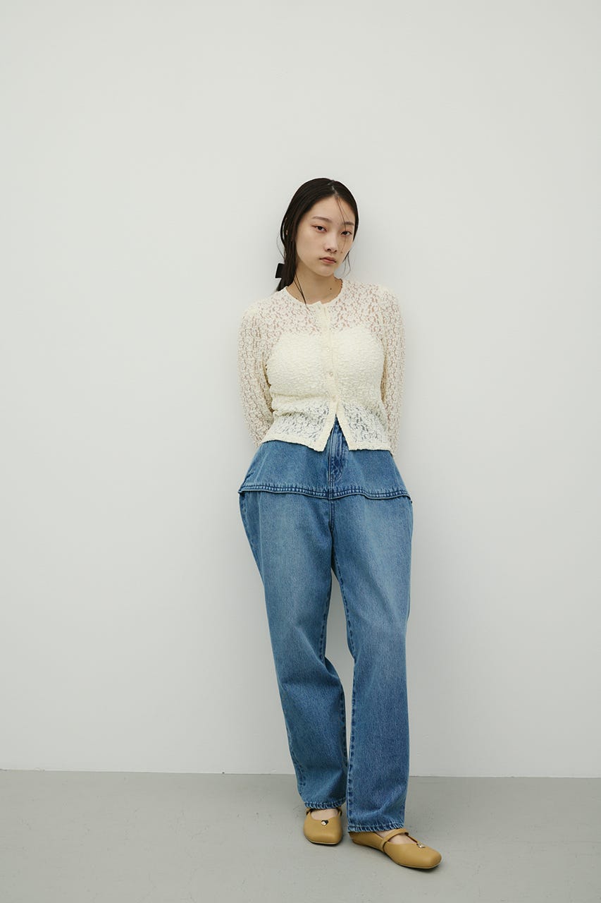 タックショルダーレースカーデ IVOY FREE