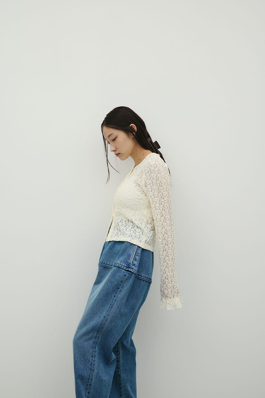 タックショルダーレースカーデ IVOY FREE